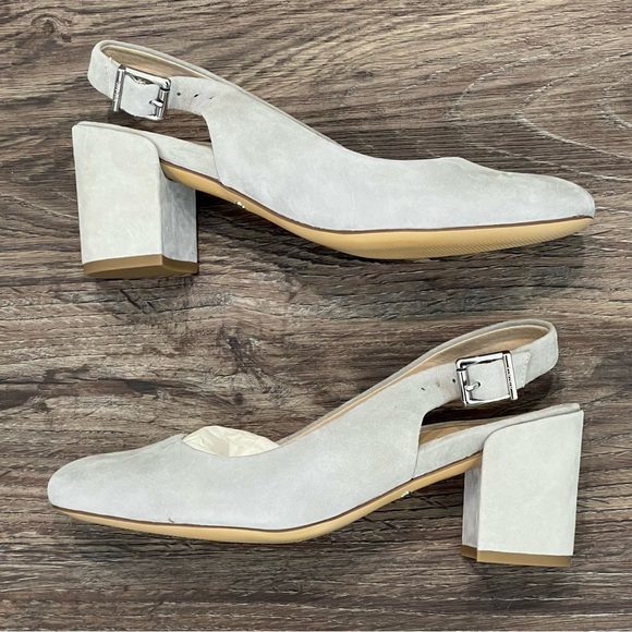 Vionic‎ Nareen US 8 Cement Suede Slingback Block Heels New Without Tags or Box - Picture 1 of 8